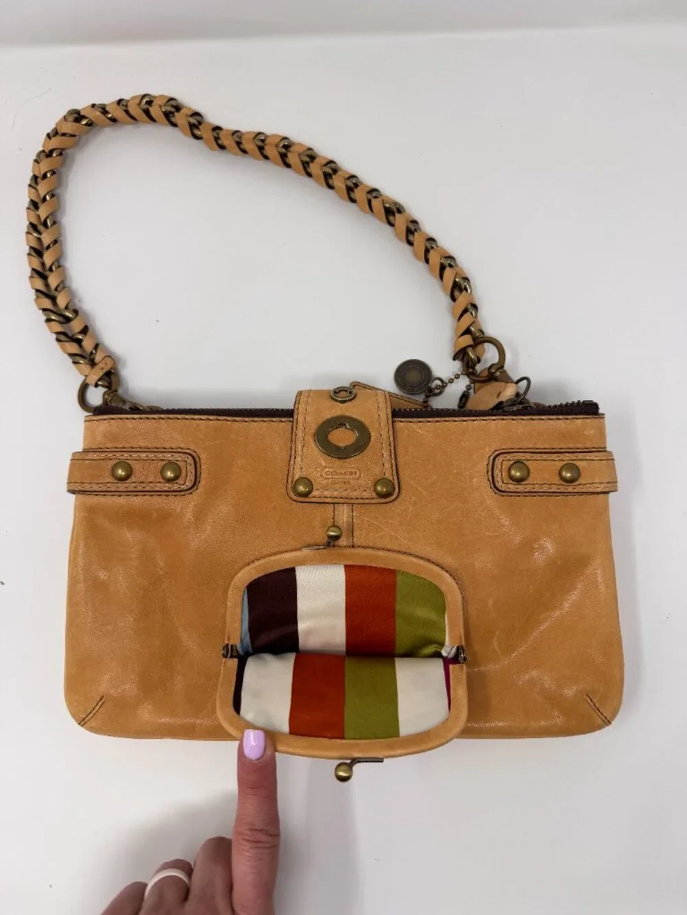 COACH Legacy Bridgit 65th Anniversary Leather Shoulder Bag Clutch 11" - Picture 3 of 6